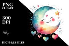 colorful Cloud with Hearts, PNG Product Image 2