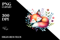 Whimsical Fox Sleeping | Clipart Product Image 2