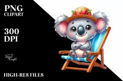 Koala Big Eyes Beach Chair Funny | Sublimation | Clipart Product Image 3