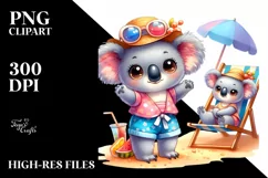 Koala Big Eyes Beach Chair Funny | Sublimation | Clipart Product Image 3