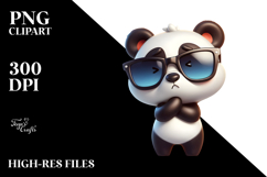Silly Panda with Oversized Sunglasses PNG Product Image 2
