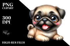 Happy Cartoon Pug Baby, Transparent PNG Product Image 2
