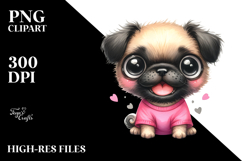Happy Cartoon Pug Baby, Transparent PNG Product Image 2