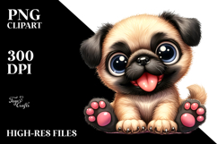 Happy Cartoon Pug Baby, Transparent PNG Product Image 2