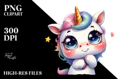 Cute Baby Unicorn PNG Product Image 2