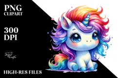 Funny Baby Unicorn PNG Product Image 2