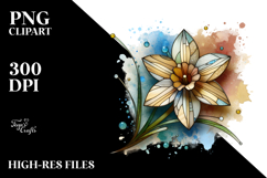 Abstract Wooden Stained Daffodil Splash Product Image 2