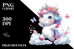 Cute Baby Unicorn Dancing | Clipart Product Image 3