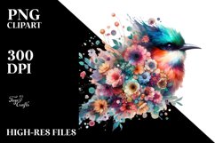 Artistic Watercolor Bird Flowers Product Image 3