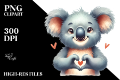 Boho Cute Koala Love Sign PNG Product Image 2