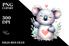 Boho Cute Koala Love Sign PNG Product Image 2