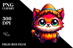 Funny Werewolf in Candy Corn Costume PNG Product Image 2