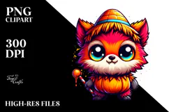 Funny Werewolf in Candy Corn Costume PNG Product Image 2