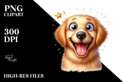Crazy Looking Golden Retriever | Watercolor Clipart Product Image 1