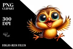 Colorful Baby Wren with Big Eyes | Clipart Product Image 3