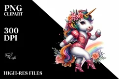 Colorful Baby Unicorn with Jive Dancer's Outfit, High-Res Product Image 3