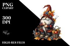Detailed Autumn Gnome PNG Product Image 3