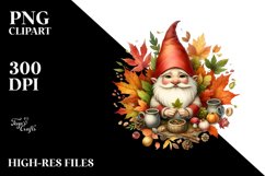 Detailed Autumn Gnome PNG Product Image 1