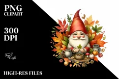 Detailed Autumn Gnome PNG Product Image 1