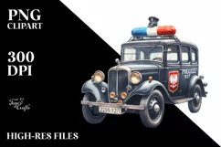 Vintage Police Car Confetti Clipart Product Image 3