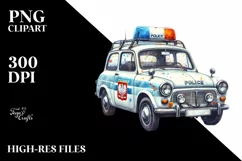 Vintage Police Car Confetti Clipart Product Image 1