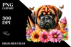 Vibrant Bullmastiff Cute Clipart Product Image 1