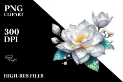 Gardenia with Metallic Insertions, PNG Product Image 2