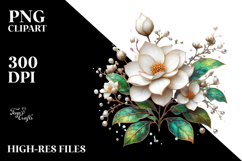 Gardenia with Metallic Insertions, PNG Product Image 2