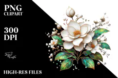 Gardenia with Metallic Insertions, PNG Product Image 2