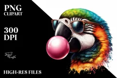 High Detail Watercolor Macaw Chewing Gum Product Image 1