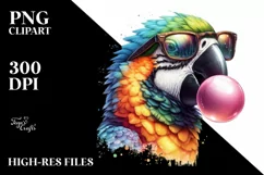 High Detail Watercolor Macaw Chewing Gum Product Image 3
