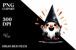 Gothic Excited Gnome Clipart PNG Product Image 1