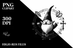 Gothic Excited Gnome Clipart PNG Product Image 3