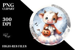 Cute Baby Cow Halloween Clipart PNG Product Image 2