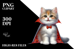 Funny Kitten Spider Web Halloween Night Clipart Product Image 2