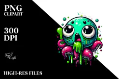 Funny Tiny Kraken Dripping Green Slime PNG Product Image 2