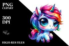 Vibrant Unicorn with Cool Haircut, PNG Product Image 2