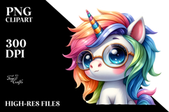 Vibrant Unicorn with Cool Haircut, PNG Product Image 2
