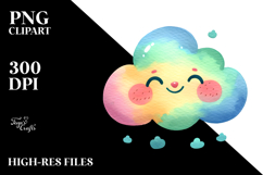 Whimsical Simple Colorful Cloud, PNG Product Image 2