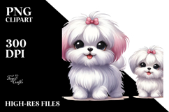 Cute Watercolor Maltese JPEG Product Image 2