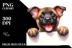 Crazy Looking Small Baby Malinois | Watercolor Clipart Product Image 3