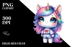 Cute Vibrant Baby Unicorn PNG Product Image 2