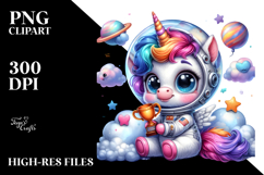 Vibrant Watercolor Goofy Cute Baby Unicorn PNG Product Image 2