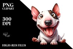 Funny Bull Terrier Watercolor | Sublimation | Clipart Product Image 1