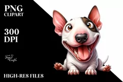 Funny Bull Terrier Watercolor | Sublimation | Clipart Product Image 1