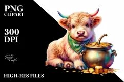 Colorful Baby Unicorn with Cowboy Hat, Transparent PNG Product Image 3