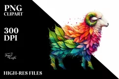 Abstract Vibrant Lamb made of , PNG Product Image 3