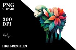 Abstract Watercolor Lamb Frame PNG Product Image 1
