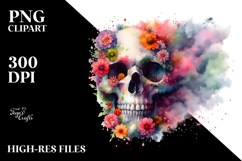 Colorful Skull made of Spring Flowers PNG Product Image 2
