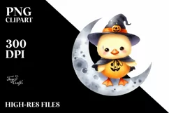 Cute Baby Duck Halloween PNG Product Image 1